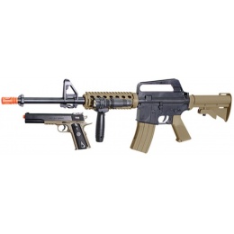 Colt Airsoft Spring M4 Rifle/Pistol Tactical Combo - BLACK / TAN