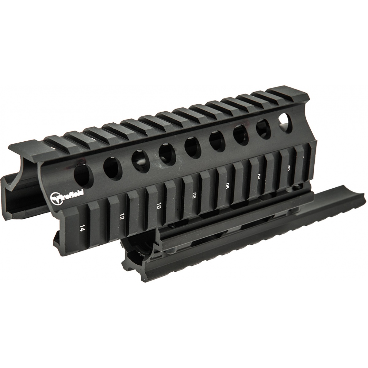 Firefield Aluminum AK Carbine 8.65 Inch Quad Rail BLACK Airsoft