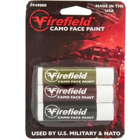 Firefield Washable Woodland Camo Facepaint 3 Tube Pack