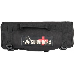 12 Survivors First Aid MOLLE Belt Strap Rollup Kit - BLACK