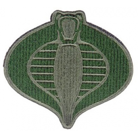 AMA Airsoft Cobra Patch w/ Hook and Loop Back - OLIVE DRAB GREEN
