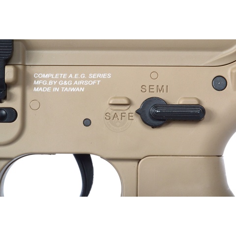 G&G Combat Machine GR16 CQW Rush EBB AEG Airsoft Rifle - Desert TAN