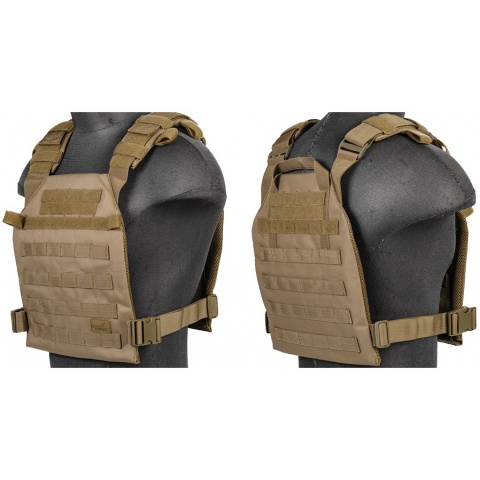 Lancer Tactical Polyester QR Lightweight Tactical Vest (Color: Tan)