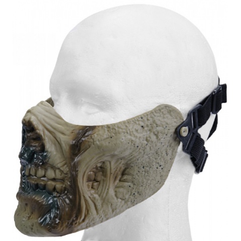 UK Arms Airsoft Half Face Full Mask - ZOMBIE GREEN