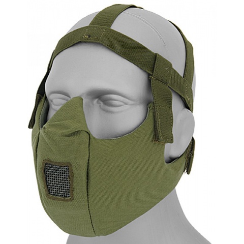 UK Arms Airsoft V5 Mesh Vented Half Face Mask - OD
