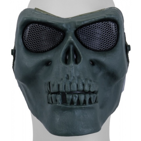 UK Arms Airsoft AC-318GN Skull Full Face Mask - BLUE GREEN