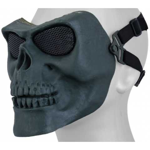 UK Arms Airsoft AC-318GN Skull Full Face Mask - BLUE GREEN