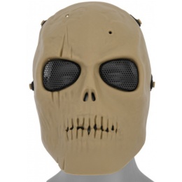 UK Arms Airsoft AC-475T Skull Full Face Mask - TAN