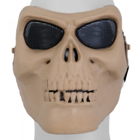 UK Arms Airsoft Gen 2 Mesh Skull Full Face Mask - TAN