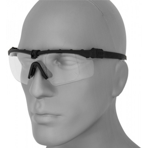 UK Arms Airsoft AC-467C Clear Shooting Glasses - BLACK