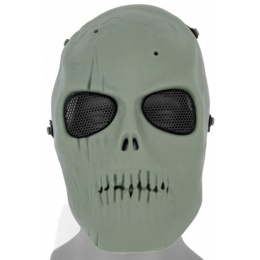 UK Arms Airsoft AC-475G Skull Full Face Mask - ZOMBIE GREEN