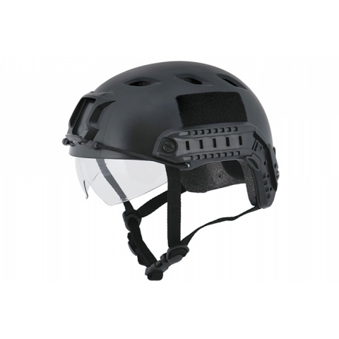 Lancer Tactical Airsoft Tactical BJ Type Basic Visor Helmet (Color: Black)