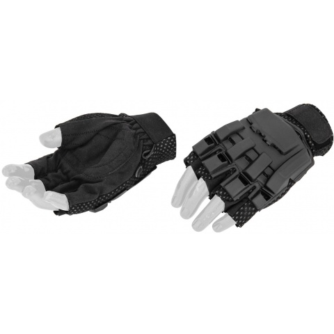 AMA Airsoft Half Finger Armored Small Gloves (SMALL) - BLACK