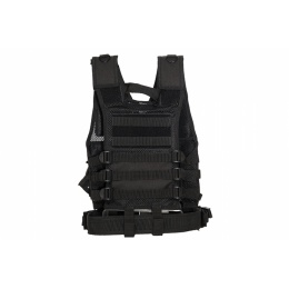 Lancer Tactical Airsoft Cross Draw Vest Youth Size w/ Holster - BLACK