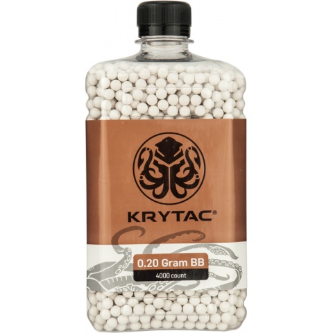 Krytac Airsoft 0.20g Polished 6mm BBs Bottle - 4000rds - WHITE