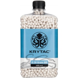 Krytac Airsoft 0.28g Polished 6mm BBs Bottle - 4000rds - WHITE