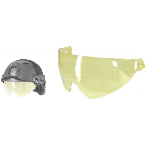 Lancer Tactical Airsoft Visor Lens for PJ-Style Helmets - YELLOW