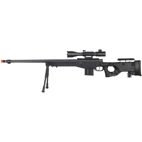 WellFire Airsoft L96 Bolt Action Rifle w/ Scope & Bipod - BLACK