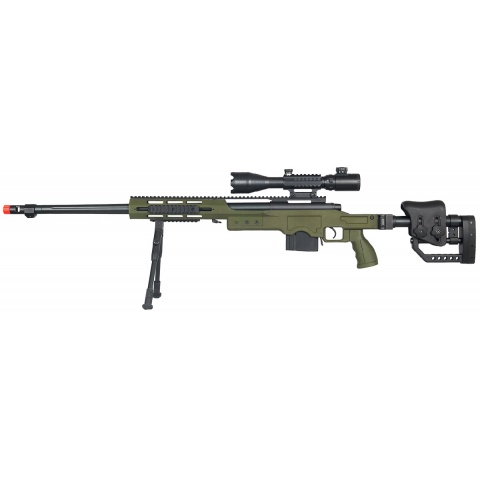 WellFire Airsoft M28 Bolt Action Extended Rifle w/ Scope & Bipod - OD