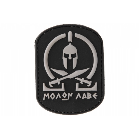 UK Arms AC-110C Dark Molon Labe PVC Morale Patch - BLACK/GRAY