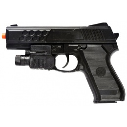 UK Arms Airsoft M888AF Spring Pistol w/ Flashlight & Laser - BLACK