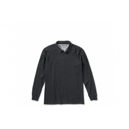 Cannae Professional Operator Long Sleeve Spandex Polo Shirt - BLACK - SMALL