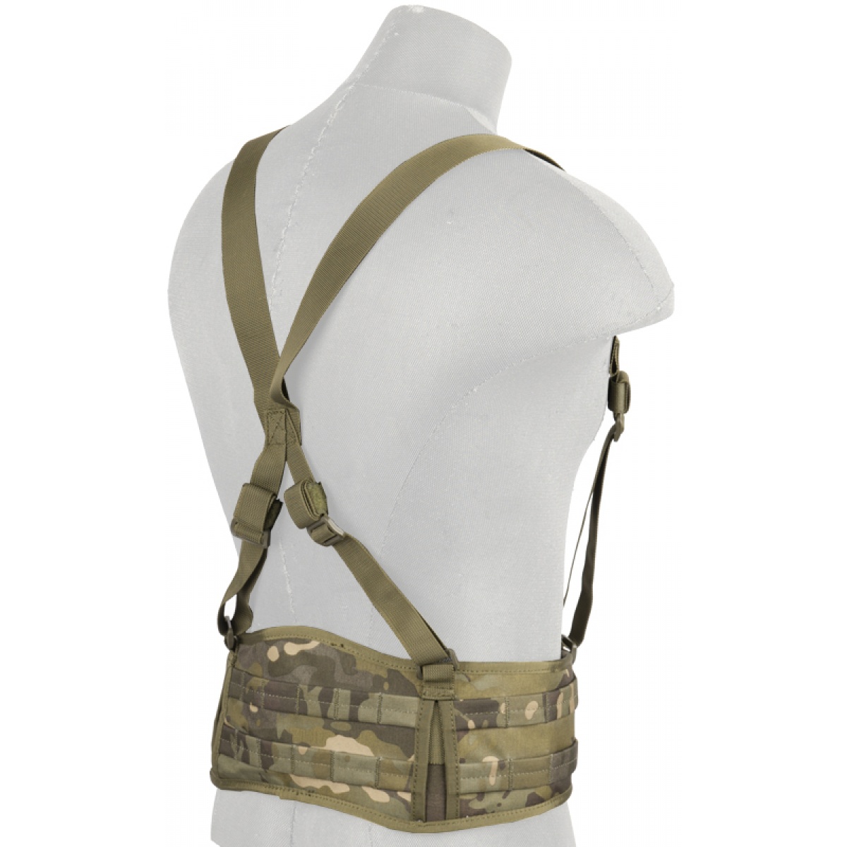 Lancer Tactical Low Profile MOLLE Harness Battle Belt CAMO TROPIC