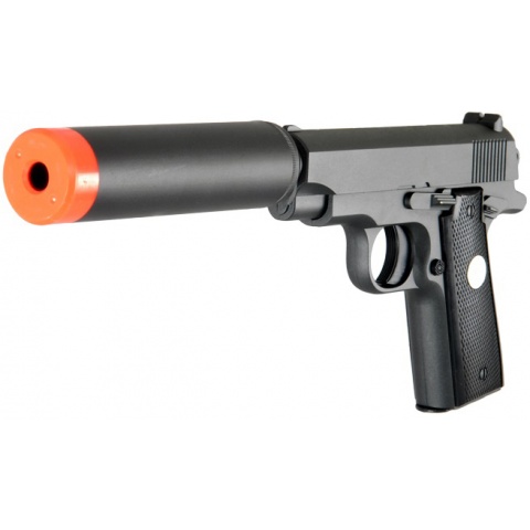 UK Arms Airsoft G2A Metal Spring Pistol w/ Barrel Extension - BLACK