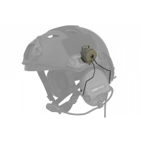 Lancer Tactical Airsoft MSA Headset Helmet Rail Adapter - FOLIAGE GREEN