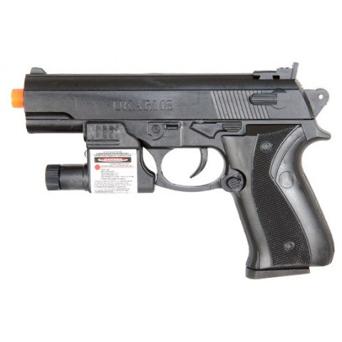 UK Arms Airsoft P628A Spring Pistol w/ Laser and Light - BLACK