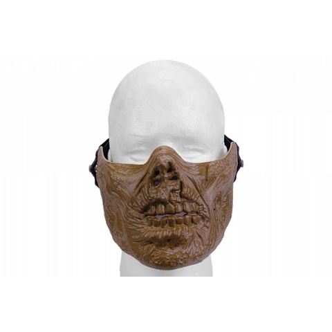 UK Arms Airsoft Tactical Half Face Zombie Skull Mask - DRIED BONE