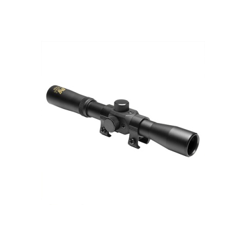 NcStar 4x20 Compact Airgun Scope w/ Dovetail Rings - BLACK
