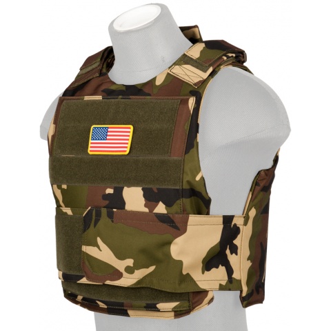 Lancer Tactical Airsoft Tactical Body Armor Vest (Woodland)