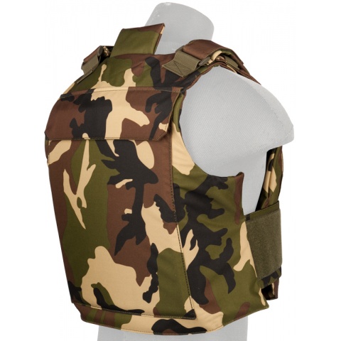 Lancer Tactical Airsoft Adjustable American Tactical Vest [Nylon] (Woodland)