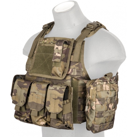 Lancer Tactical Airsoft Tactical Assault Tactical Vest (Camo Tropic)