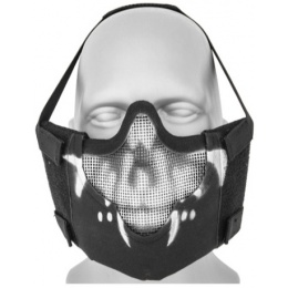 Black Bear Airsoft Tactical V8 Half Face Mesh Mask - BLACK SKULL