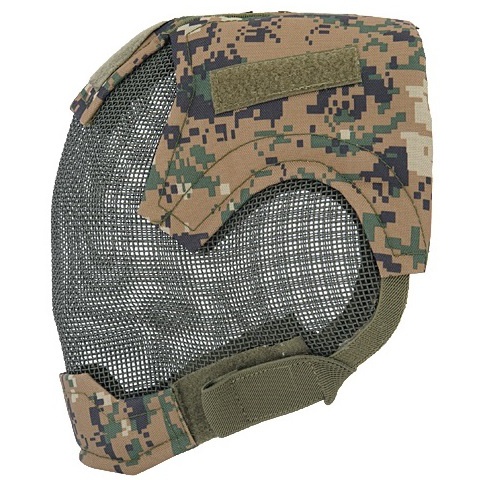 UK Arms Airsoft Tactical V6 Strike Full Face Mesh Mask Helmet - MARPAT