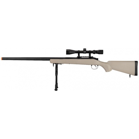 UK Arms Airsoft VSR-10 Bolt Action Rifle w/ Scope & Bipod - TAN
