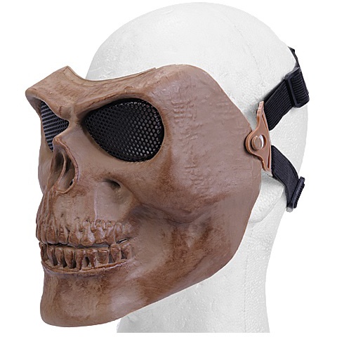 UK Arms Airsoft Mesh Skull Full Face Mask - DRIED BONE