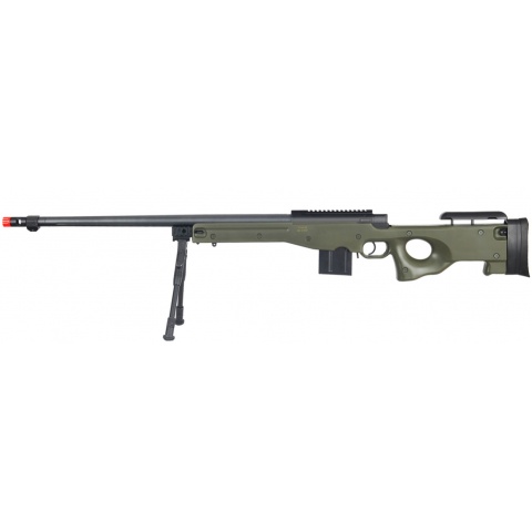 UK Arms Airsoft L96 Bolt Action Fluted Rifle w/ Bipod - OD GREEN
