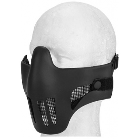 AMA Airsoft Protective Mesh Vented Half Mask - BLACK