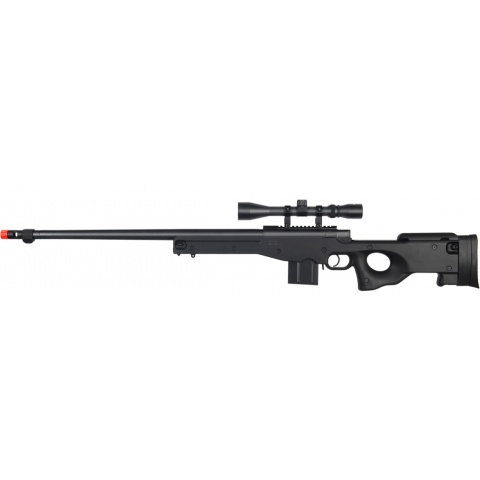 Well Airsoft MK96 Bolt Action Rifle w/ Fluted Barrel & Scope - BLACK
