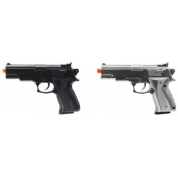 UK Arms Dual Wield Airsoft Spring Pistols Combo - BLACK/SILVER