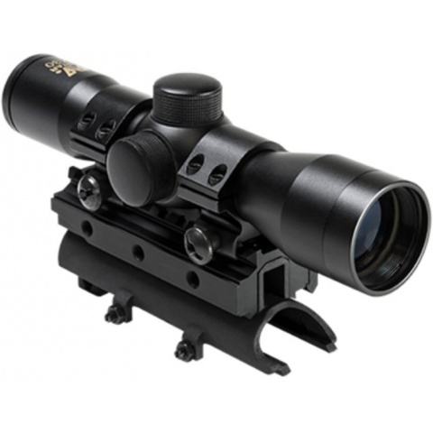 NcStar SKS P4 Sniper Tri-Rail Scope Combo w/ Receiver Cover - BLACK