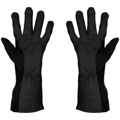 UK Arms Leather Nomex Flight Gloves Medium - BLACK