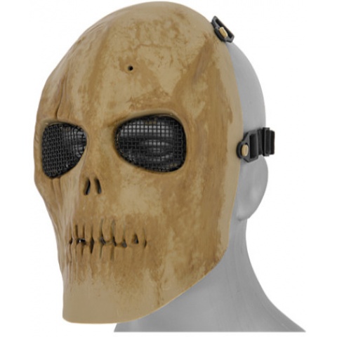 UK Arms Airsoft Mesh Dried Bone Skull Mask Version 2 - TAN