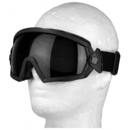 UK Arms Airsoft Tactical Clear/Smoke Lens Goggle Set - BLACK