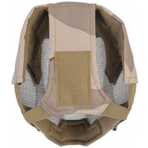 UK Arms Airsoft V6 Strike Full Face Mesh Mask Helmet - 3 COLOR DESERT