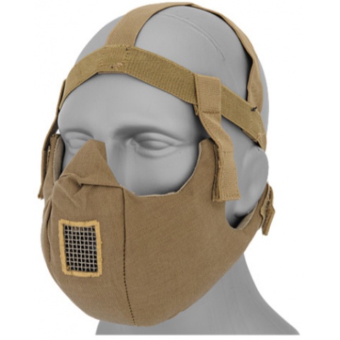 UK Arms Airsoft Tactical V5 Conquerors Half Face Mask - TAN