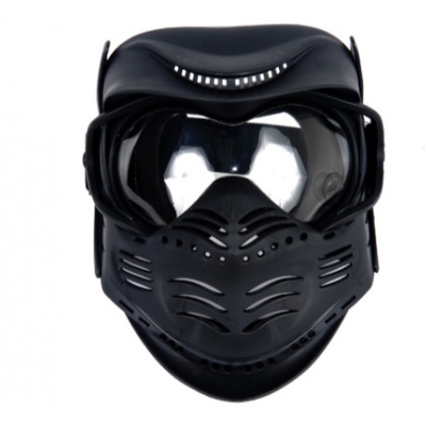 Lancer Tactical Airsoft Double Pane Lens Full Face Safety Mask - BLACK